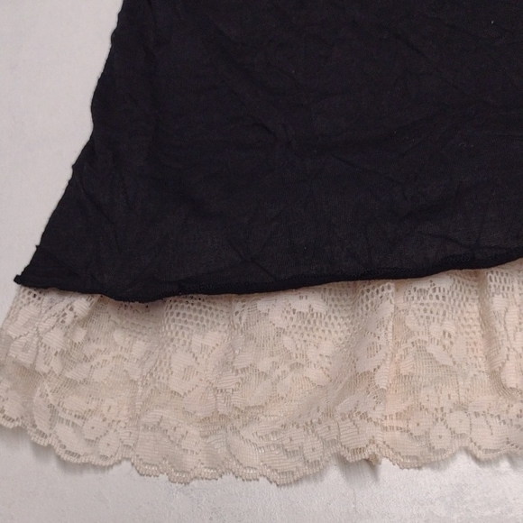 Heart Soul Y2K Black Cream Ruffled Bustier Camisole,Romantic,Bohemian babydoll. - Picture 6 of 12